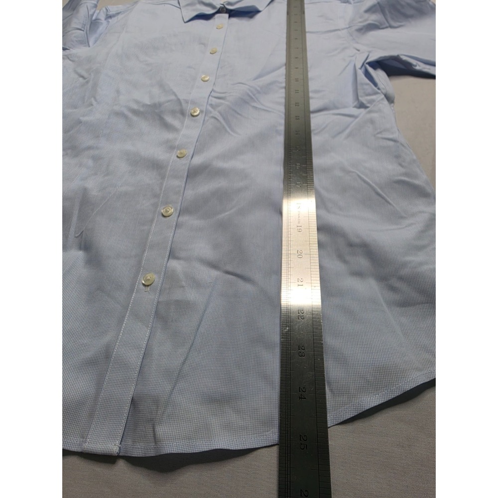 Brooks Brothers 346 Shirt Women's 6 Blue Check Cotton Fitted Non-Iron Button-Up - Picture 5 of 6